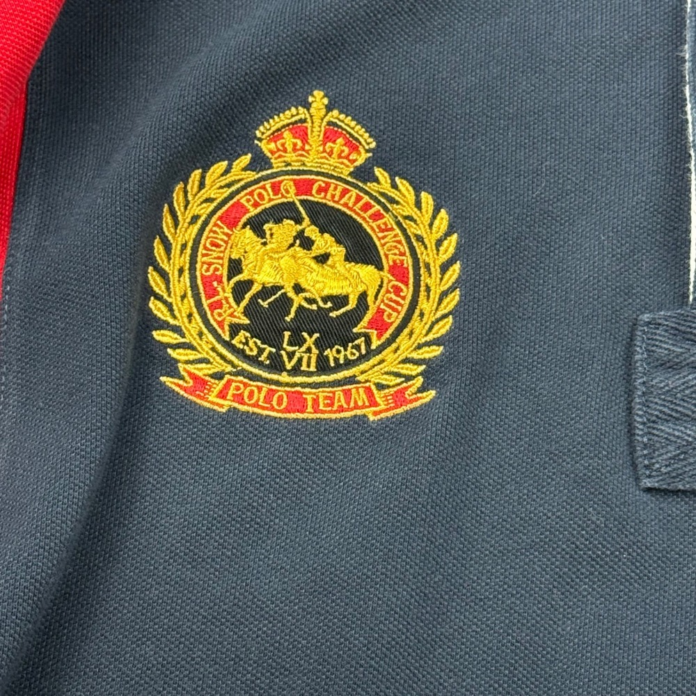 VTG Polo Ralph Lauren Big Pony Rugby Shirt Sz XLT Long Sleeve Snow Challenge Cup - Picture 13 of 16